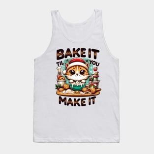 Bake It Til You Make It Christmas Cat Baking Tank Top